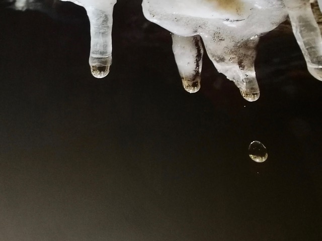 Stalactite in the making. Photo from Ardales Visitation Centre photo display
